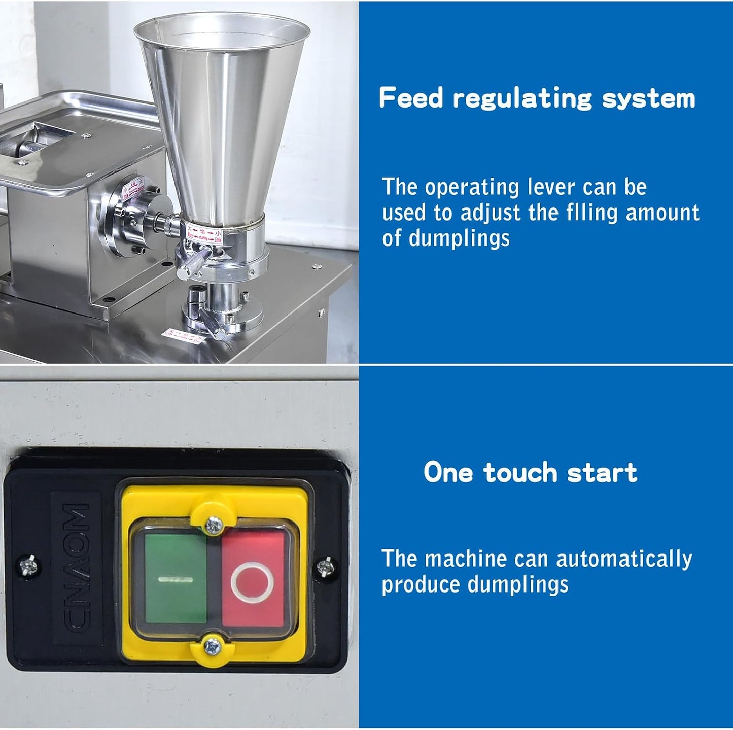 Commercial Dumpling Making Machine With1 Free Mold SAMOSA | Food Grade Stainless Steel,Empanada Maker Press For Pierogi,Gyoza,Ravioli,5000Pcs/H,48 Optional Shapes,Auto Powder Spreading