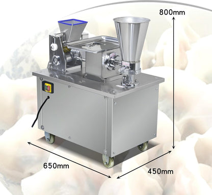 Commercial Dumpling Making Machine With1 Free Mold SAMOSA | Food Grade Stainless Steel,Empanada Maker Press For Pierogi,Gyoza,Ravioli,5000Pcs/H,48 Optional Shapes,Auto Powder Spreading