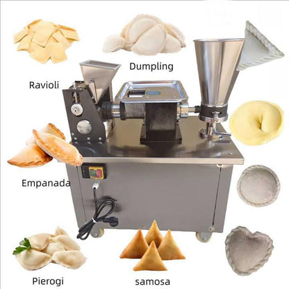 Commercial Dumpling Making Machine With1 Free Mold SAMOSA | Food Grade Stainless Steel,Empanada Maker Press For Pierogi,Gyoza,Ravioli,5000Pcs/H,48 Optional Shapes,Auto Powder Spreading