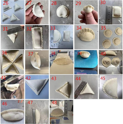 Commercial Dumpling Making Machine With1 Free Mold SAMOSA | Food Grade Stainless Steel,Empanada Maker Press For Pierogi,Gyoza,Ravioli,5000Pcs/H,48 Optional Shapes,Auto Powder Spreading
