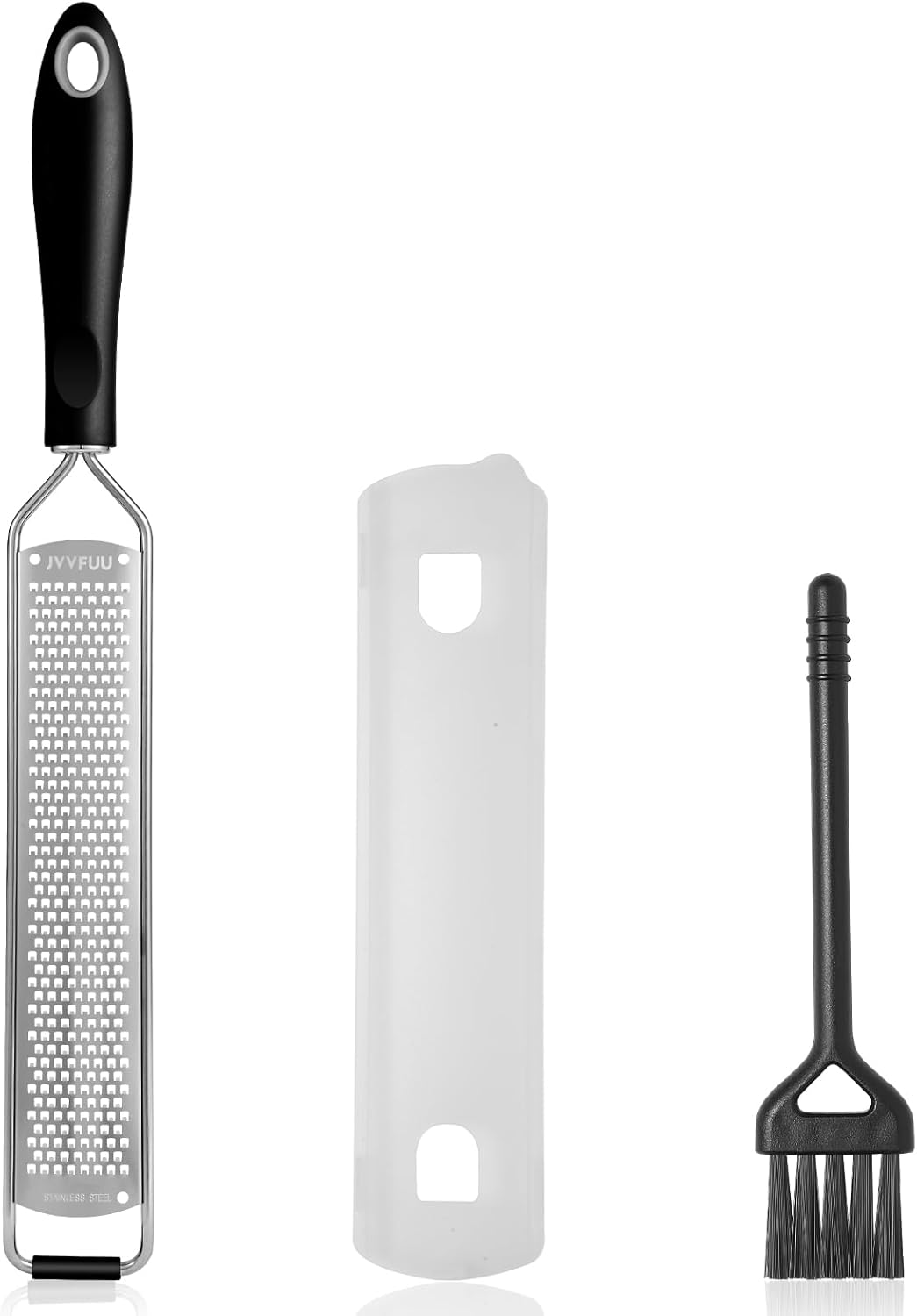 Premium Lemon Zester & Cheese Grater,Stainless Steel (Black) | For Parmesan Cheese, Lemon, Ginger, Garlic, Nutmeg, Chocolate; Sharp Blade, Dishwasher Safe, Multi-use Kitchen Tool