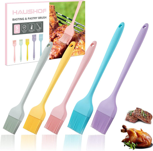 Silicone Basting Pastry Brush, One-Piece Pastry Brush Set | Dishwasher Safe, Heat Resistant, Perfect for Baking, Grilling, Spreading Oil, Butter, BBQ Sauce or Marinade
