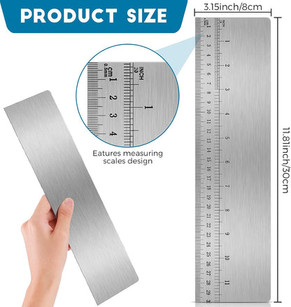 Cake Scraper Smoother Metal with Scale Baking Comb Tool, 12 Inches
