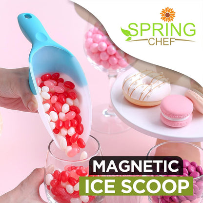 Magnetic Ice Scoop for Freezer, BPA-Free Food Scooper, Black