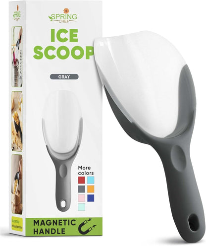 Magnetic Ice Scoop for Freezer, BPA-Free Food Scooper, Black