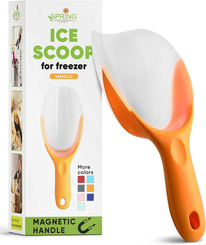 Magnetic Ice Scoop for Freezer, BPA-Free Food Scooper, Black