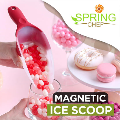 Magnetic Ice Scoop for Freezer, BPA-Free Food Scooper, Black