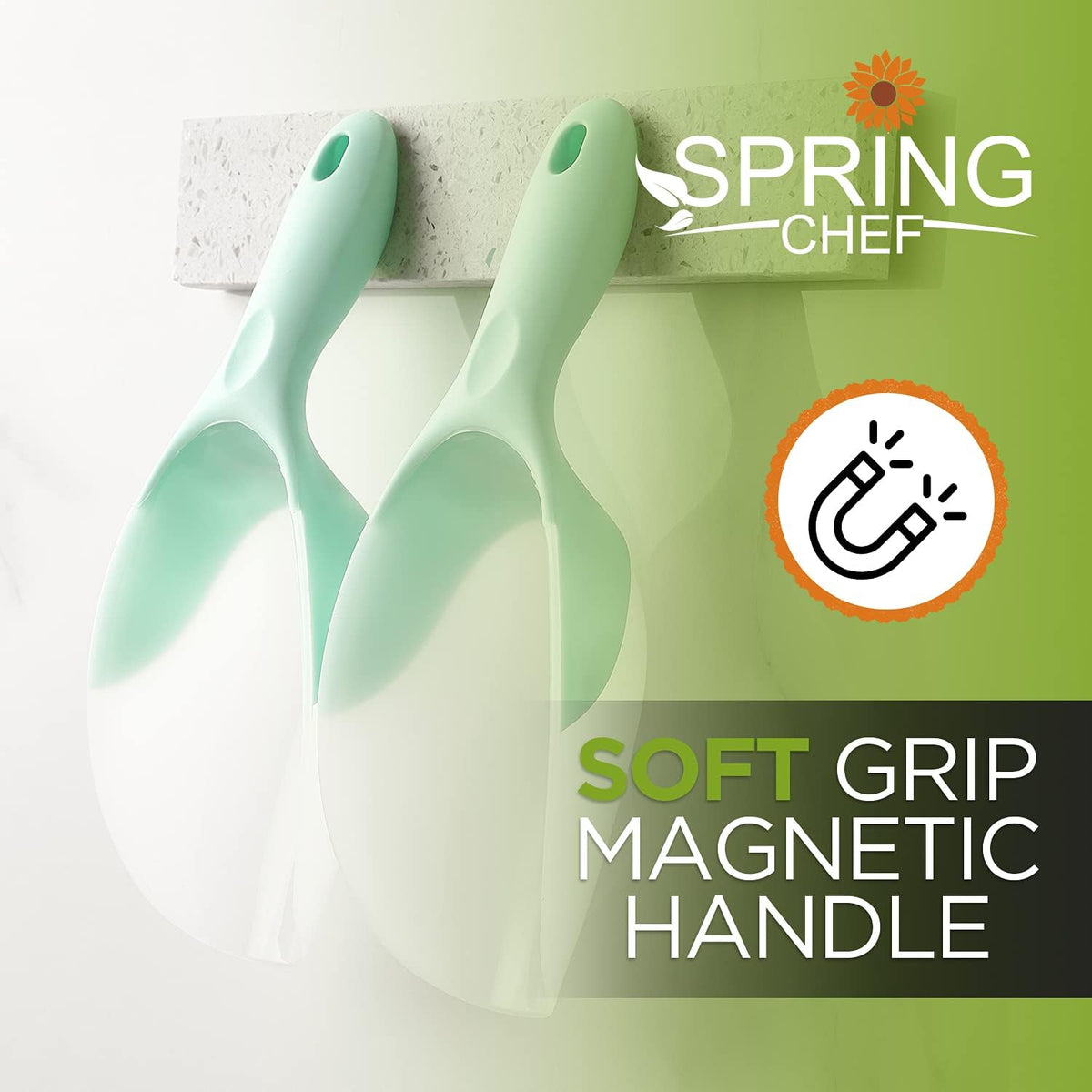 Magnetic Ice Scoop for Freezer, BPA-Free Food Scooper, Black