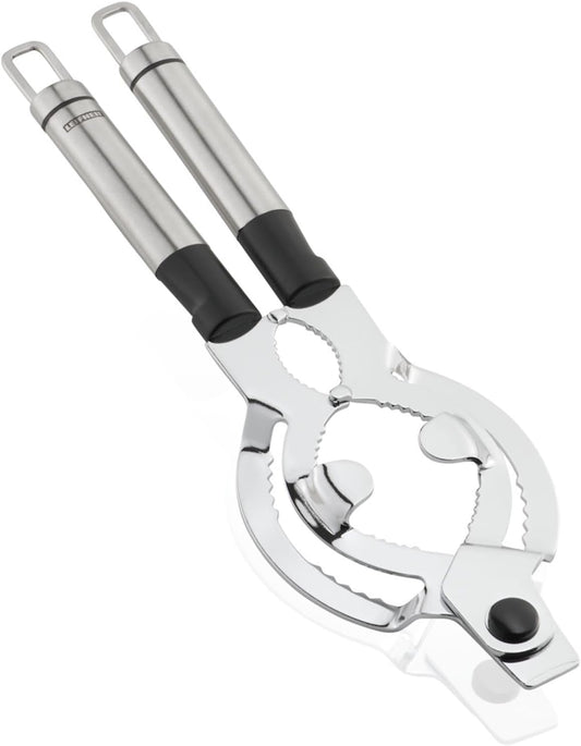 Extra Wide Stainless Steel Lid and Jar Opener | Anti-Slip Grip with Oval Handles for Arthritis | Heavy-Duty Steel Teeth for Easy Jar Opening | Dishwasher Safe | 11 x 5.75 x 0.25 in