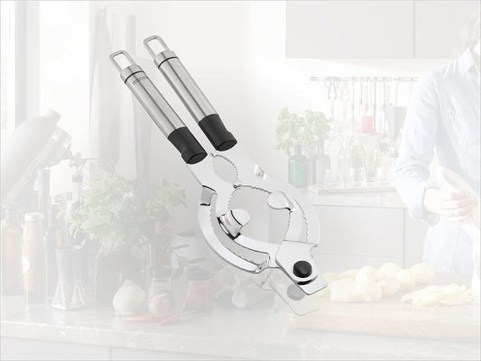 Extra Wide Stainless Steel Lid and Jar Opener | Anti-Slip Grip with Oval Handles for Arthritis | Heavy-Duty Steel Teeth for Easy Jar Opening | Dishwasher Safe | 11 x 5.75 x 0.25 in