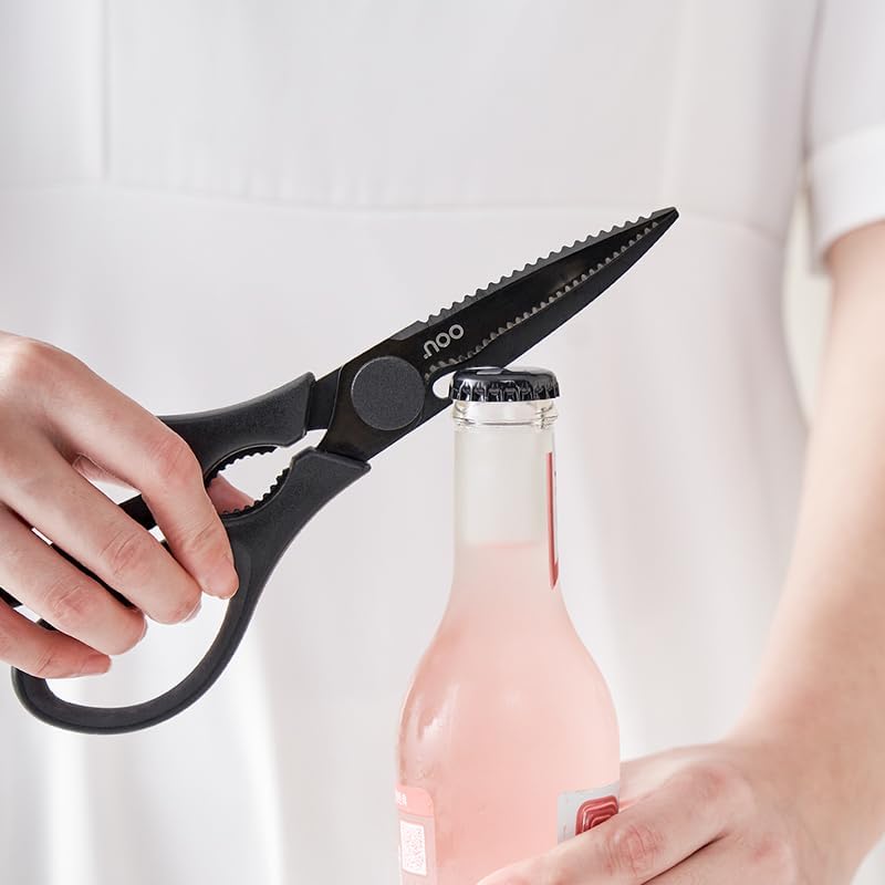 White Bear Kitchen Scissors, All Purpose Heavy Duty Sharp Kitchen Shears Dishwasher Safe, Cooking Shears for Meat Chicken Fish Poultry Herb Bread