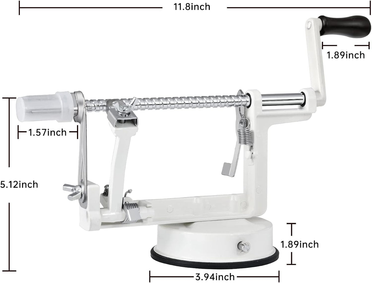Apple Peeler Corer, Long lasting Chrome Cast Magnesium Alloy Apple Peeler Slicer Corer with Stainless Steel Blades and Powerful Suction Base for Apples and Potatoes(Red)