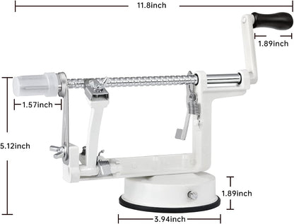 Apple Peeler Corer, Long lasting Chrome Cast Magnesium Alloy Apple Peeler Slicer Corer with Stainless Steel Blades and Powerful Suction Base for Apples and Potatoes(Red)