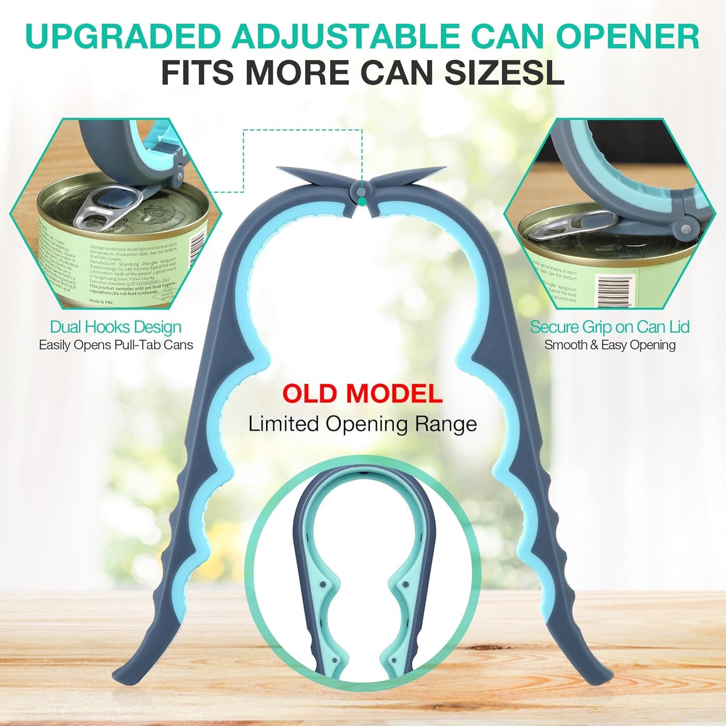 Jar Openers for Weak Hands, 4 Piece Kitchen Opening Set with 5 in 1 Bottle Opener, Adjustable Stainless Steel Jar Opener and 2 Keychain Bottle Openers, Easy Grip Solution for Seniors & Arthritis