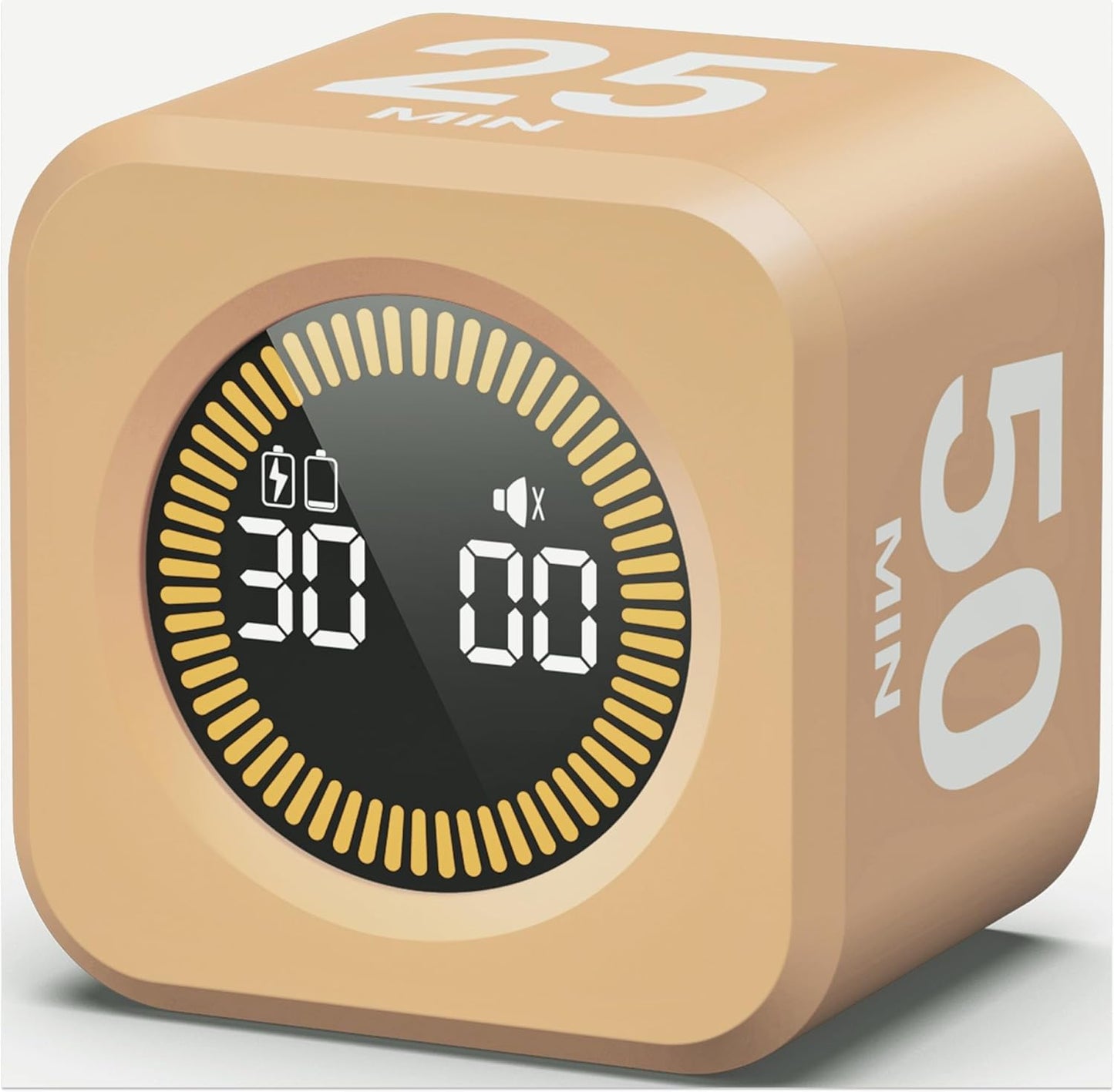Pomodoro Timer Visual - Productivity Pomodoro Cube, 5/10/25/50 Min Countdown & Countup, Silent – Ideal for Work Study Cook Workout Kitchen School Classroom Office ADHD Gift Kids (1, Black)