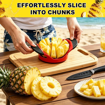 Pineapple Corer and Slicer, Stainless Steel Pineapple Cutter and Corer, Upgraded Pineapple Peeler and Apple Corer Tool with Pineapple Core Remover for Corer Tool Kitchen (Black)