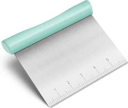 Bench Scraper, Stainless Steel Dough Scraper, Pastry Scraper, Pizza and Dough Cutter Multi-Purpose Scraper/Chopper, Pizza Cutter Food Chopper Baking Supplies Kitchen Gadgets, Black