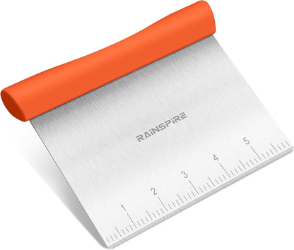 Bench Scraper, Stainless Steel Dough Scraper, Pastry Scraper, Pizza and Dough Cutter Multi-Purpose Scraper/Chopper, Pizza Cutter Food Chopper Baking Supplies Kitchen Gadgets, Black