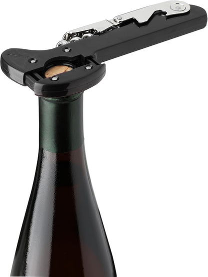 Recoil Waiters Corkscrew Wine Opener, Durable Stainless Steel with Built-in Bottle Opener and 4-Wheel Foil Cutter for Bartenders, Home Bar, Kitchen, Outdoor Party, Gifts for Wine Lovers, Set of 1