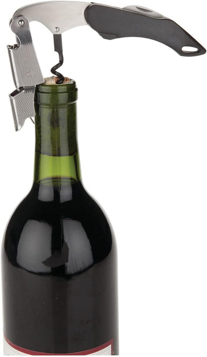 Recoil Waiters Corkscrew Wine Opener, Durable Stainless Steel with Built-in Bottle Opener and 4-Wheel Foil Cutter for Bartenders, Home Bar, Kitchen, Outdoor Party, Gifts for Wine Lovers, Set of 1