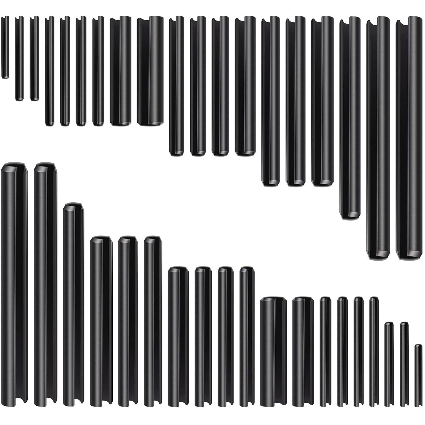 450 Pcs Split Roll Pin Assortment Set with Storage Case M2 M2 M3 M4 M5 M6 M2 M7 M8 M9 M10 Slotted Spring Steel Pins Black Dowel Tension Roll Pin for Home Improvement Automotive Machine Repair Tool