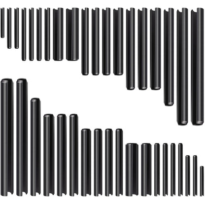 450 Pcs Split Roll Pin Assortment Set with Storage Case M2 M2 M3 M4 M5 M6 M2 M7 M8 M9 M10 Slotted Spring Steel Pins Black Dowel Tension Roll Pin for Home Improvement Automotive Machine Repair Tool
