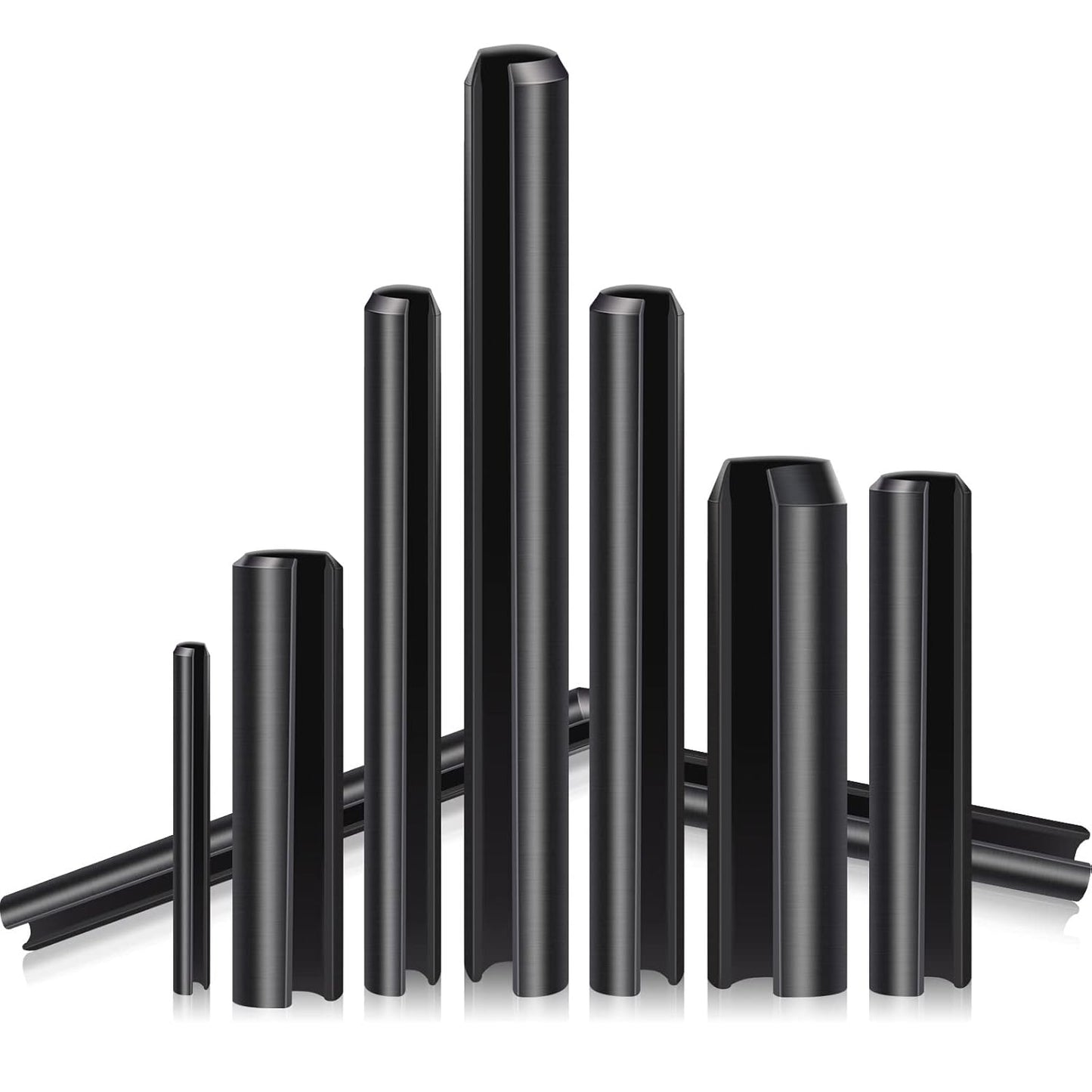 450 Pcs Split Roll Pin Assortment Set with Storage Case M2 M2 M3 M4 M5 M6 M2 M7 M8 M9 M10 Slotted Spring Steel Pins Black Dowel Tension Roll Pin for Home Improvement Automotive Machine Repair Tool