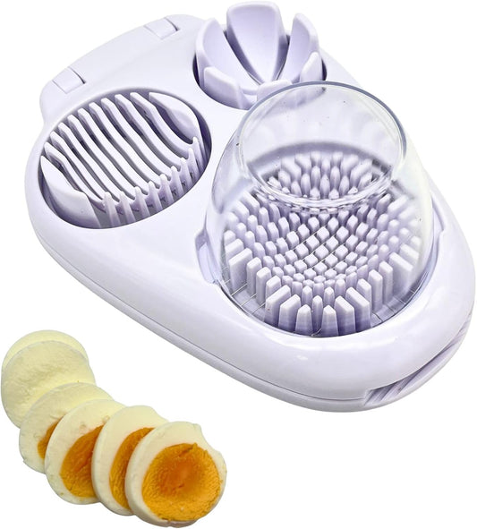 3 in 1 Boiled Egg Slicer Three Slicing Modes Kitchen Slicing Tool White | Tomato, Strawberry, Banana , Chopper, Egg Slicer Kitchen Small Tool