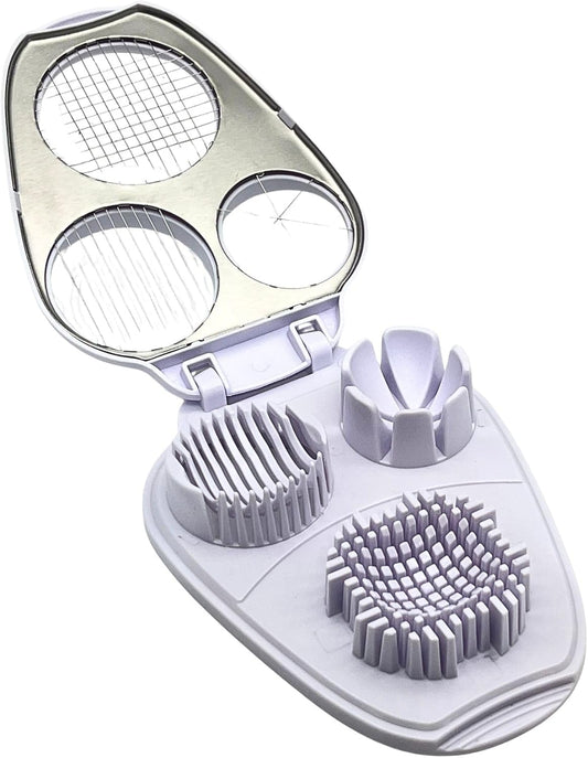 3 in 1 Boiled Egg Slicer Three Slicing Modes Kitchen Slicing Tool White | Tomato, Strawberry, Banana , Chopper, Egg Slicer Kitchen Small Tool