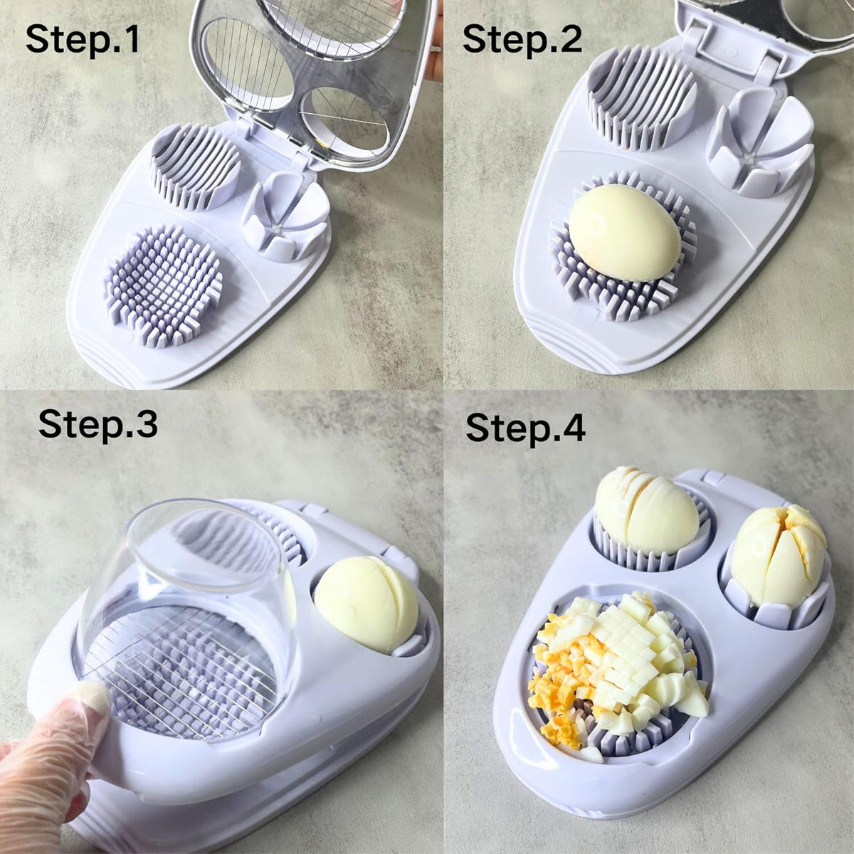 3 in 1 Boiled Egg Slicer Three Slicing Modes Kitchen Slicing Tool White | Tomato, Strawberry, Banana , Chopper, Egg Slicer Kitchen Small Tool