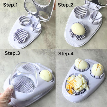 3 in 1 Boiled Egg Slicer Three Slicing Modes Kitchen Slicing Tool White | Tomato, Strawberry, Banana , Chopper, Egg Slicer Kitchen Small Tool