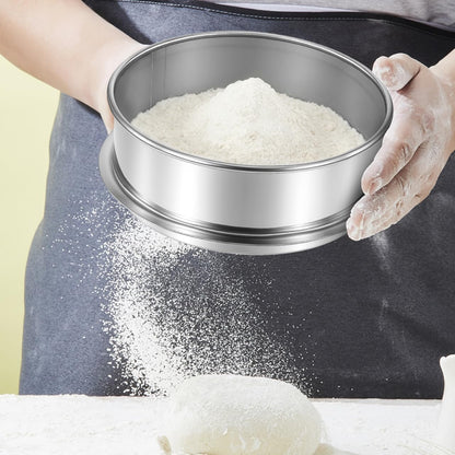 Fine Mesh Strainer 100 Mesh Round Flour Sifter 6 Inch Stainless Steel Ceramic Glaze Filter for Baking Straining Powdering Pottery Slurry