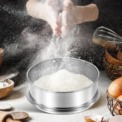 Fine Mesh Strainer 100 Mesh Round Flour Sifter 6 Inch Stainless Steel Ceramic Glaze Filter for Baking Straining Powdering Pottery Slurry
