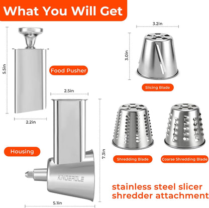 Stainless Steel Slicer Shredder Attachment for Kitchenaid Stand Mixers