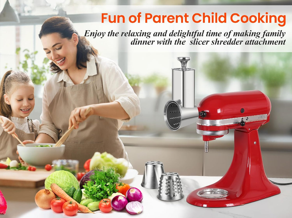 Stainless Steel Slicer Shredder Attachment for Kitchenaid Stand Mixers