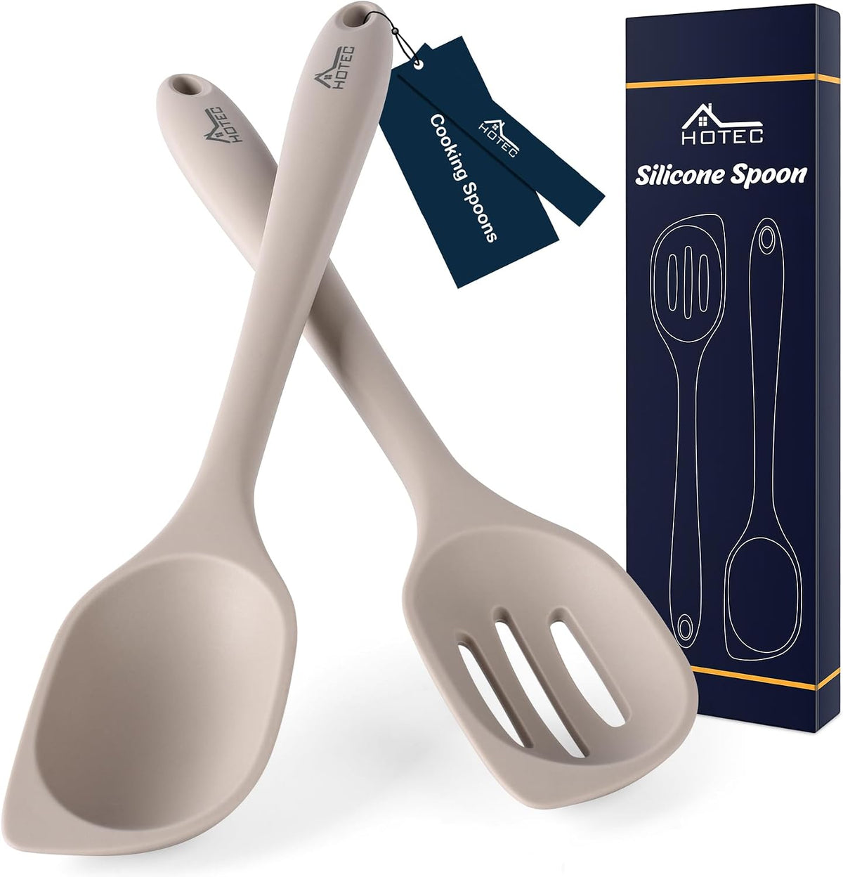 2-Pack 12.5 inch Silicone Cooking Spoon Spatula, Classic Blue