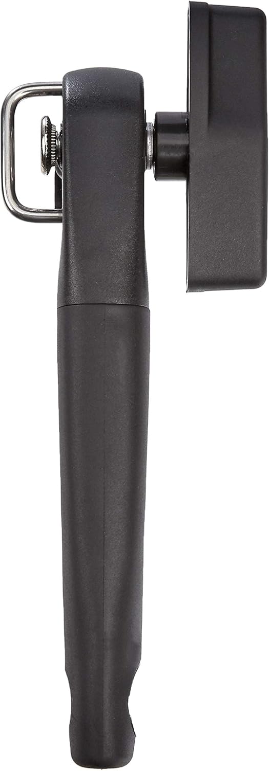 Manual Can Opener, Easy to Use, Hand Held with Soft Grip Single Handle, Clean Cutting, Large, Black
