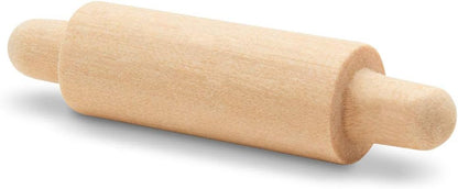 Wooden Mini Rolling Pin, 5 Inches Long, Pack of 6, Great for in The Kitchen and Crafting, Party Favors
