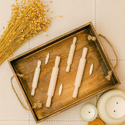Wooden Mini Rolling Pin, 5 Inches Long, Pack of 6, Great for in The Kitchen and Crafting, Party Favors