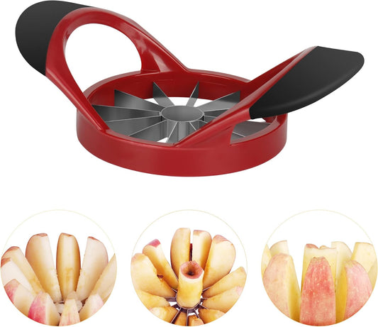 Apple Cutter, Apple Corer and Slicer - 4.72 Inch Apple Slicer | Stainless Steel Apple Corer Tool with 12 Super Sharp Blades, lightweight Apple Slicer and Corer with Anti-slip Handle