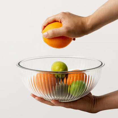 Glass Mixing Bowls with Lids Sets, 4 PCS Serving Bowls for Party or Kitchen
