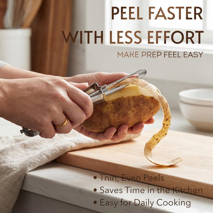 Stainless Steel Vegetable Peeler, Ergonomic Swivel Blade Potato Peeling Tool