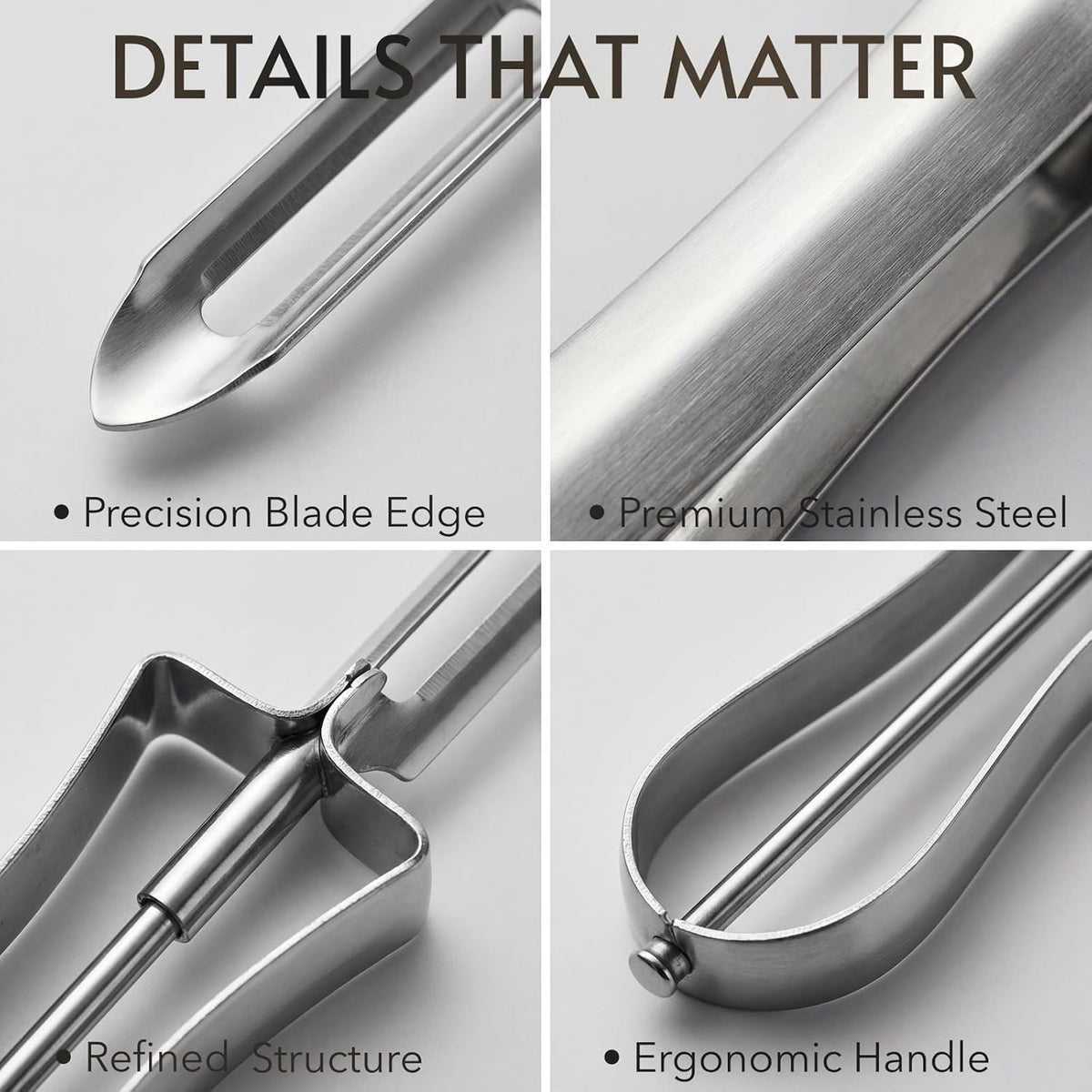 Stainless Steel Vegetable Peeler, Ergonomic Swivel Blade Potato Peeling Tool
