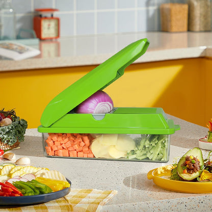 Professional Multifunctional Vegetable Chopper Pro Food Chopper with Food Storage Containers, Mandoline Slicer Onion Dicer Fruit Cutter, Kitchen Gadgets and Home Essentials(7 in 1, Black)