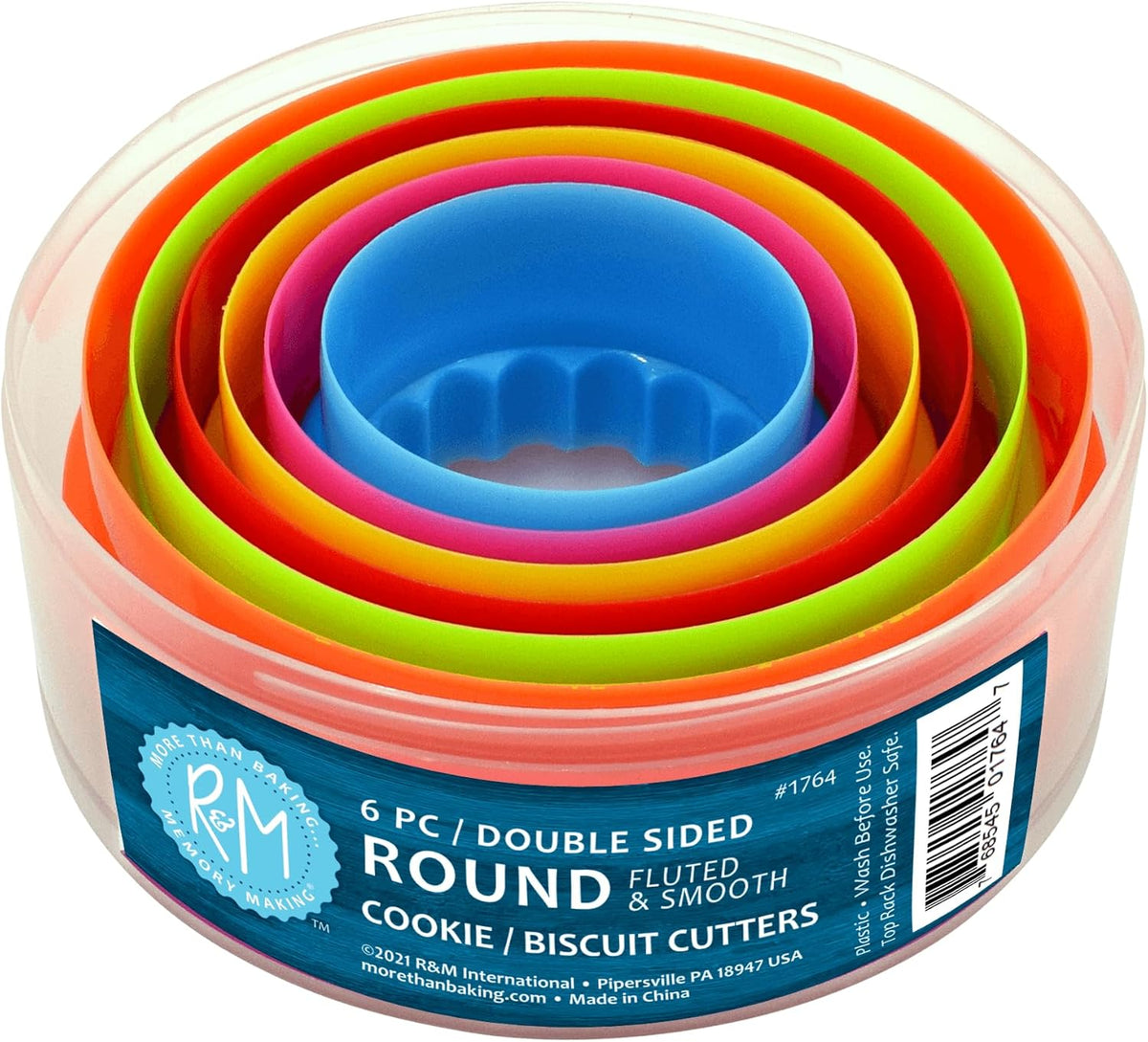 Round, Set of 6 Cookie & Biscuit Cutter Set, Sizes, Colors may vary
