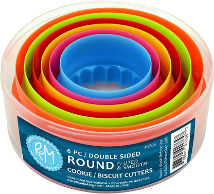Round, Set of 6 Cookie & Biscuit Cutter Set, Sizes, Colors may vary