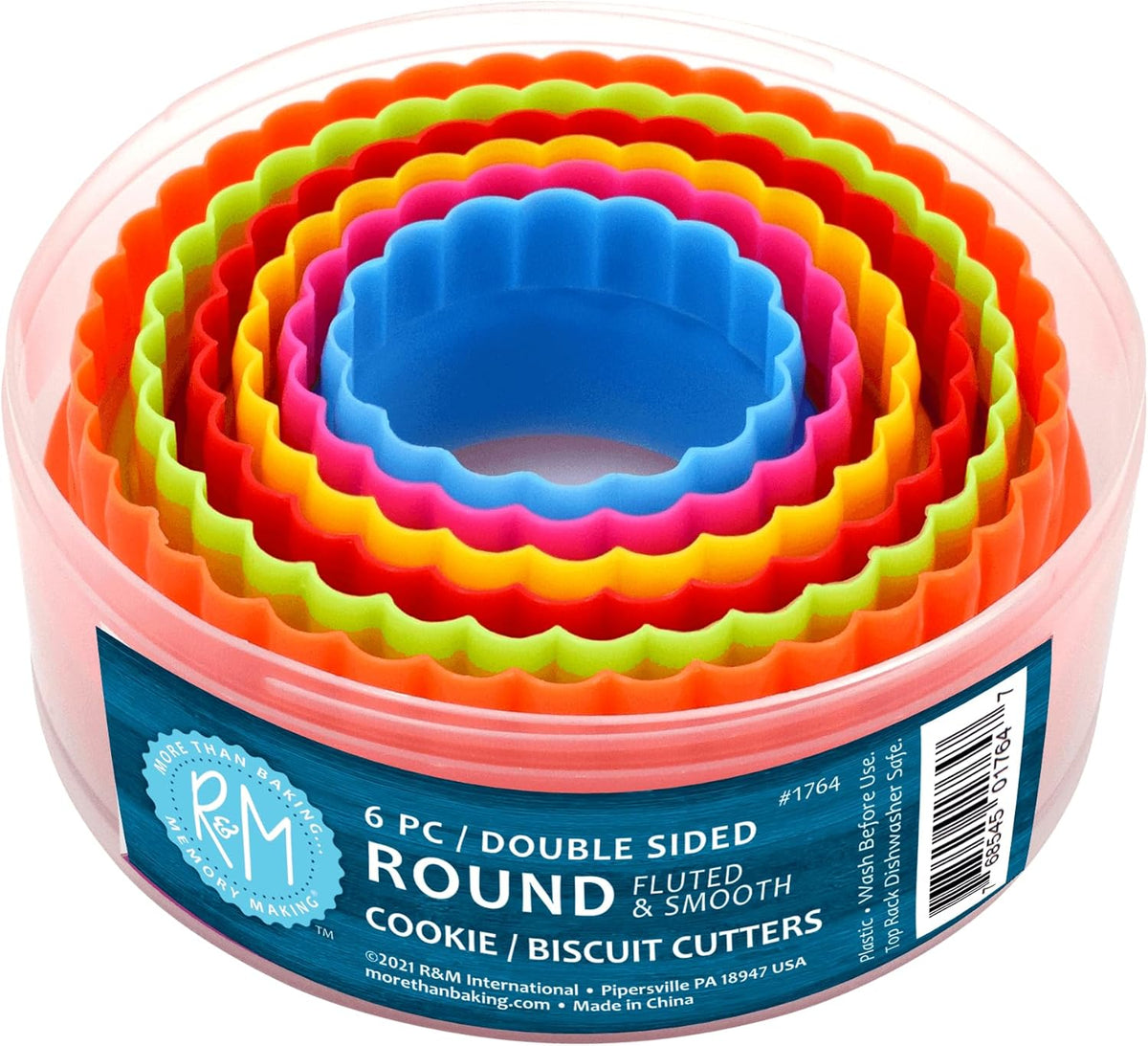 Round, Set of 6 Cookie & Biscuit Cutter Set, Sizes, Colors may vary