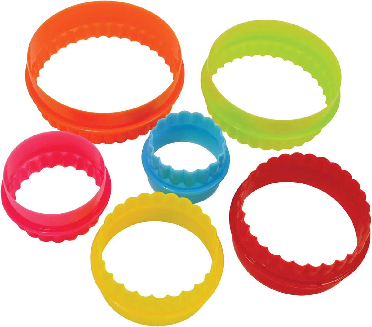 Round, Set of 6 Cookie & Biscuit Cutter Set, Sizes, Colors may vary