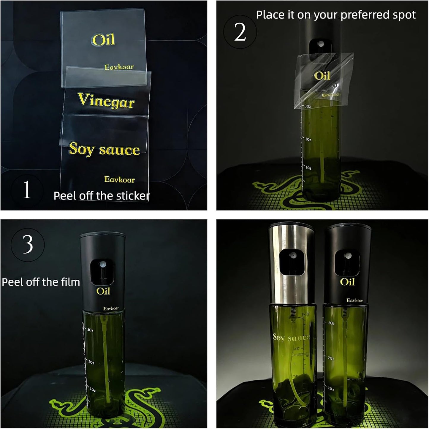 oil sprayer for cooking,olive oil sprayer100ml Light-Blocking Glass, Silver | Portion control mist for air fryer, salad, BBQ, refillable & reusable, fine mist olive oil kitchen sprayer, anti-drip