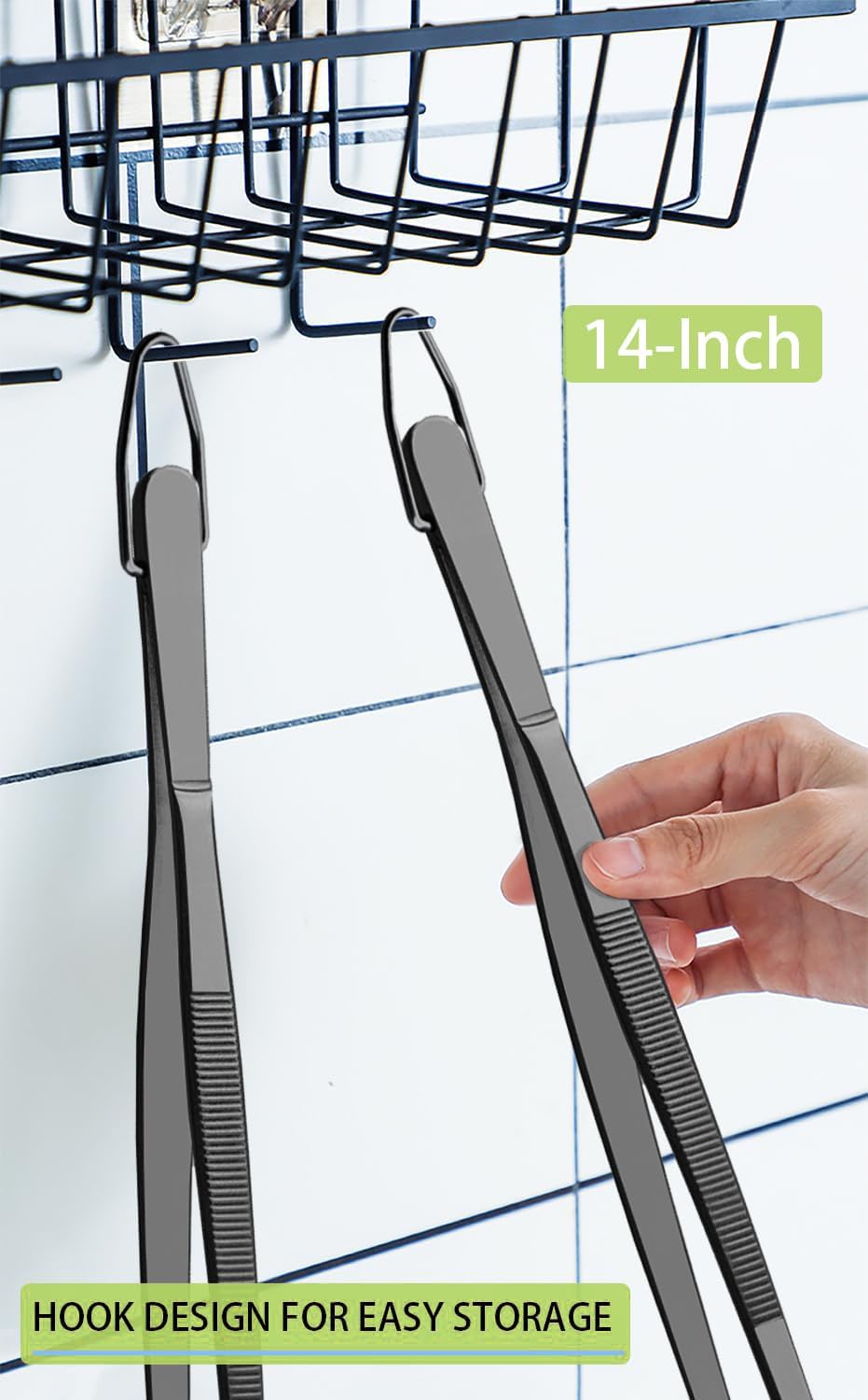 2 Pcs 12-Inch Kitchen Tweezers Fine Tweezer Tongs, Extra-Long Stainless Steel Cooking Tweezers (Silver)